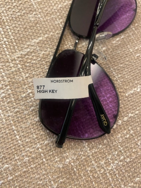 Quay Aviator Polarized Sunglasses High  Key Purple Gradient UV  New brand case main image 4
